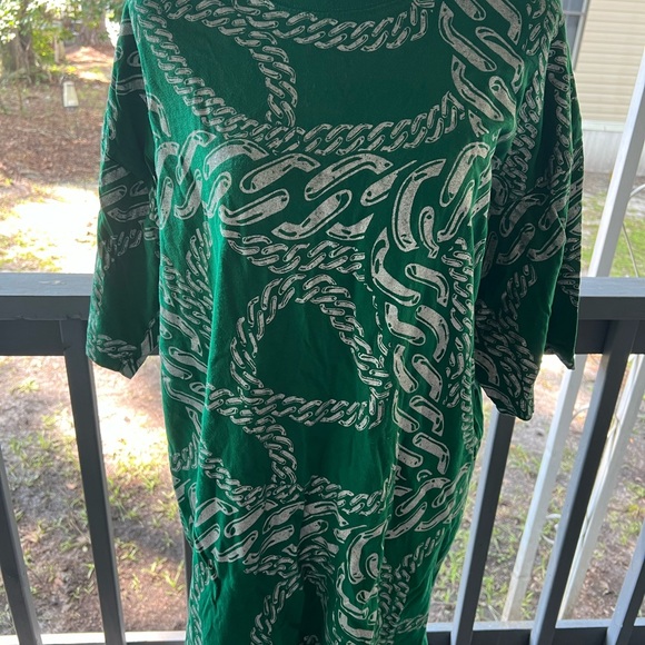 Evolution Green Chain Pattern Shirt - Picture 1 of 3